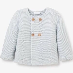 Elegant Baby Knit Cardigan Baby Blue, 6-9m EUC